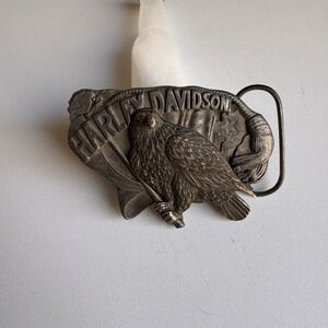 Vintage HARLEY DAVIDSON motorcycle BRASS bronze Belt Buckle EAGLE 1991 Limited